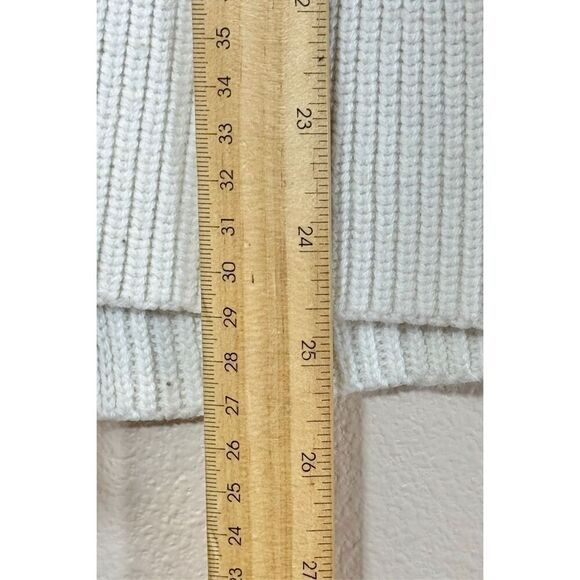 Athleta Merino Wool Blend Chunky Ribbed Cream Crewneck Women's Sweater Small - Picture 8 of 10